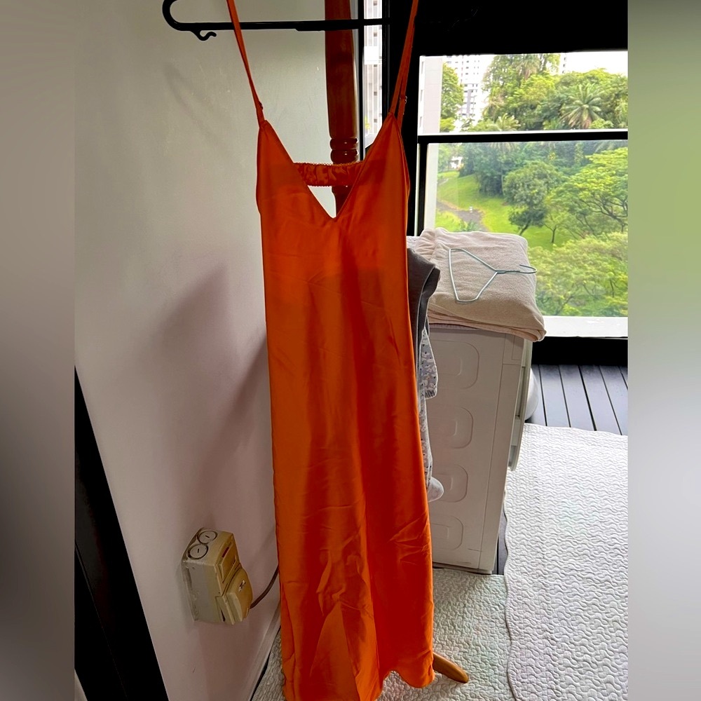 Zara Satin Midi Slip Dress size S